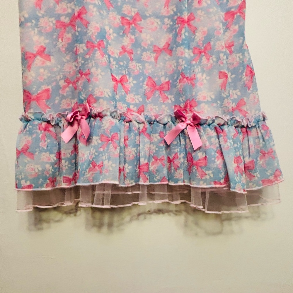 BNWT Sugar Thrillz Pink and Blue Bow Dress - Picture 4 of 6